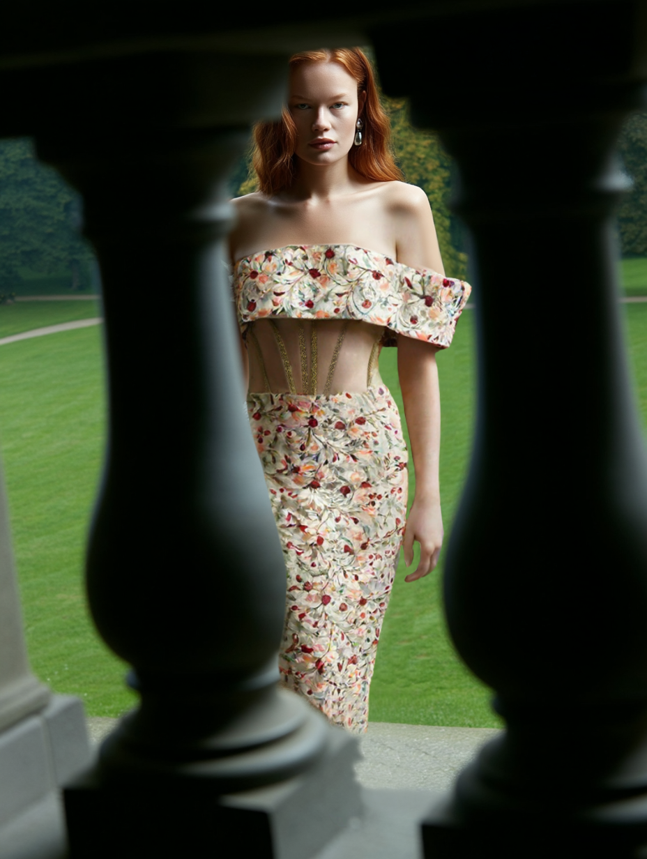 FLEUR Silk Midi Dress