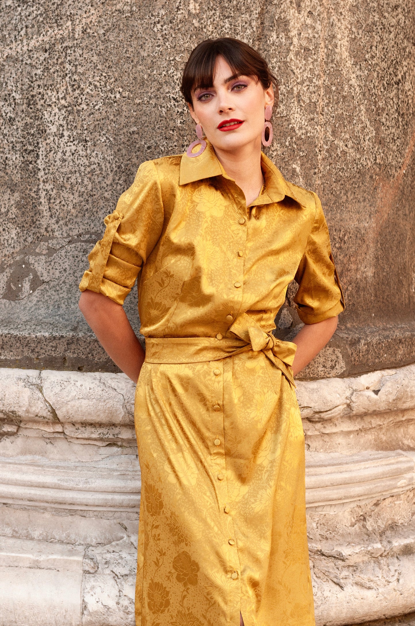 ENNA Jacquard Midi Dress