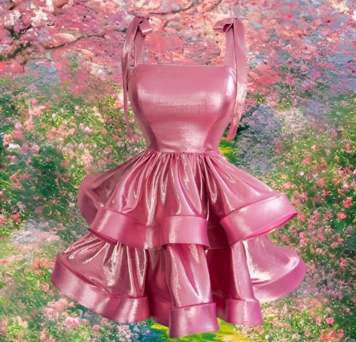 ARIA Metallic Bow Strap Dress