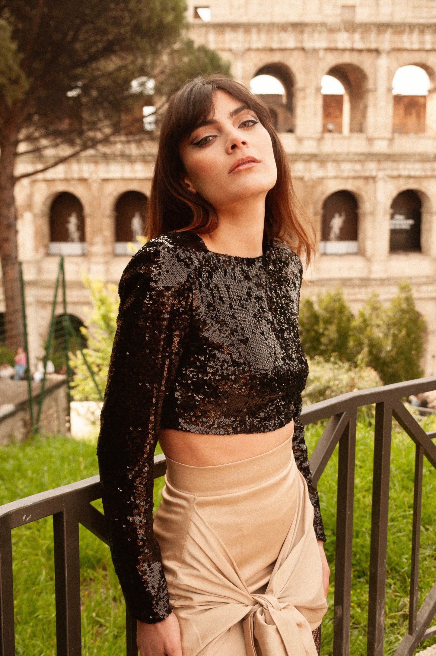 GIULIA Black & Gold Sequin Set