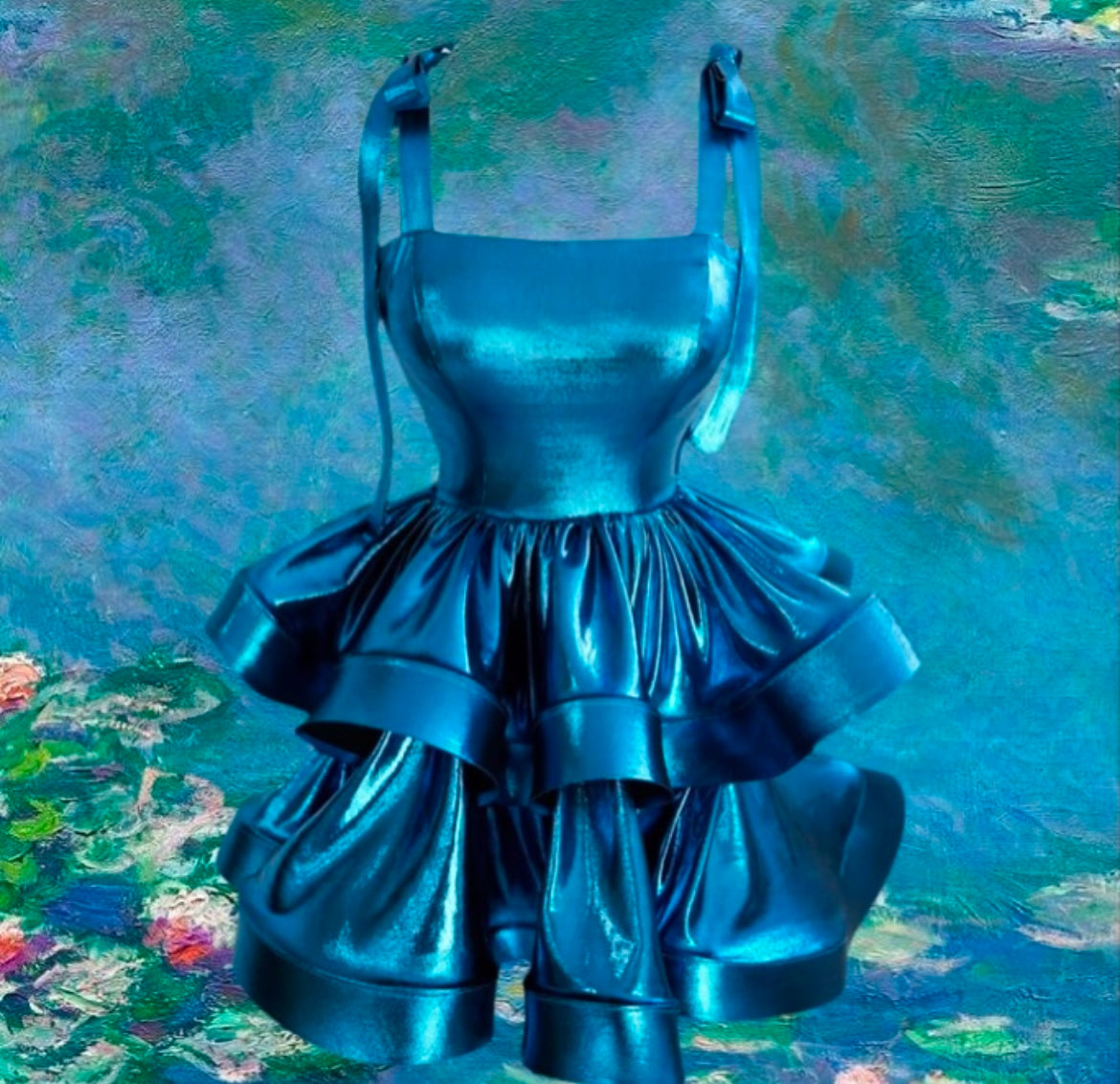 ARIA Metallic Bow Strap Dress