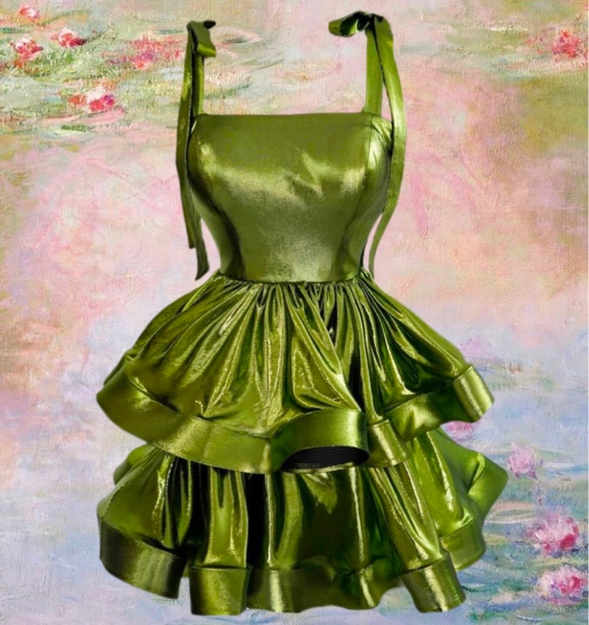 ARIA Metallic Bow Strap Dress