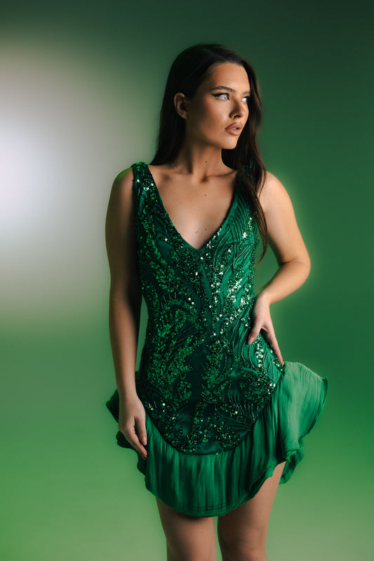 EMERALD Lace Mini Dress